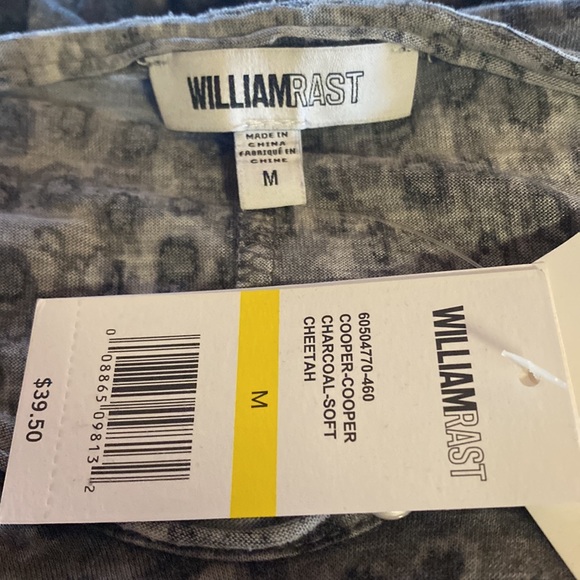 Women's William Rast Cooper Henley Charcoal Cheetah Henley Tee Shirt Medium NWT - Picture 6 of 6